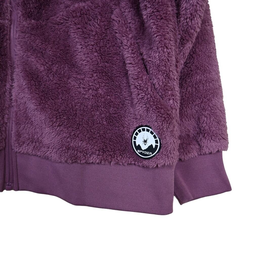 Spyder Womens L Bailey Faux Shearling Jacket in Tulipwood Purple NEW - Picture 6 of 11